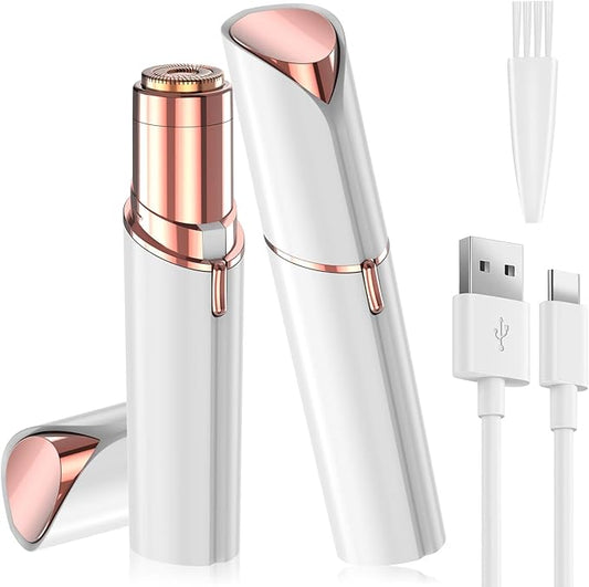 7d24hcare Epilators – Facial Hair Remover for Women, Face Hair Trimmer, Rechargeable Women's Facial Shaver, Painless Lady Shavers for Women for Face Hair, Upper Lips, Peach Fuzz, Bikini Body-White