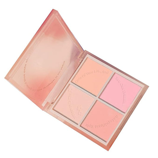 Powder Blush,Metallic Makeup Powder Blush Long Lasting Smooth Blush Palette