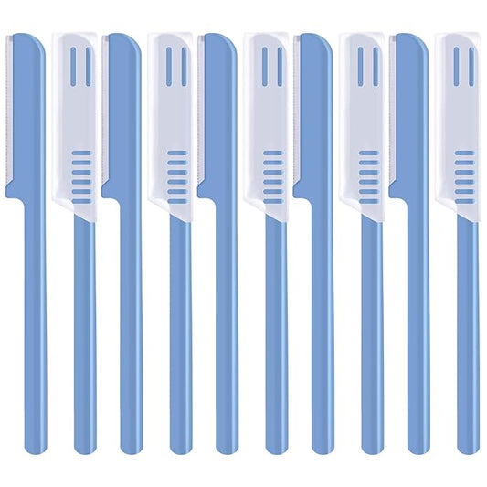 Mudder Disposable Razors – Women's Facial Razor Eyebrow Shaver Razor Brow Shaper Eyebrow Trimmer Dermaplaner Shaping Tool with Cover (Blue)