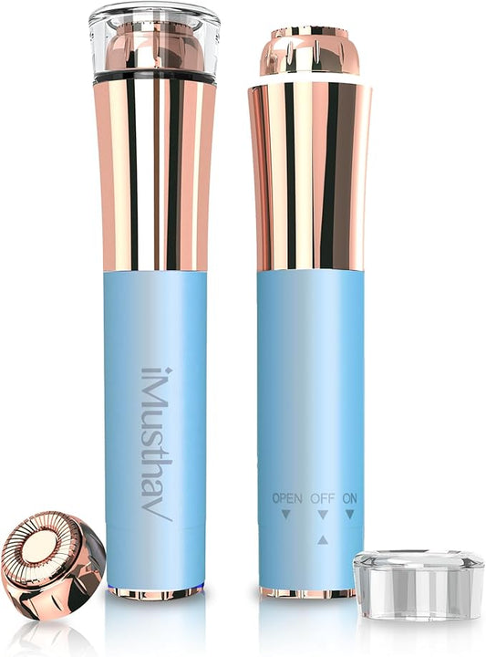 HairRemovalDevices Epilators – Mini Portable Facial Hair, Lips and Chin Remover Trimmer for Women, Facial Painless Epilator Pen, 18K gold-plated 13mm hypoallergenic rotary head