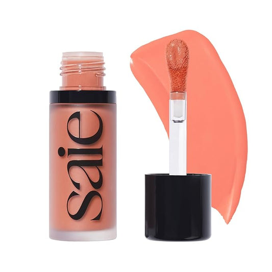 Saie Blush – Saie Dew Liquid Blush for Cheeks - Hydrating Cream Blush Stick with a Blendable + Buildable Formula - Skincare Infused Dewy Cheek Tint for a Natural Flush - Glowy Makeup Essential - Hottie (