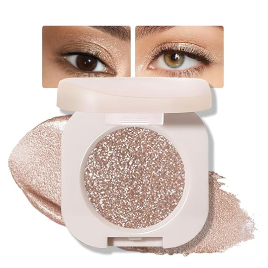 FeiCuiYun Eyeshadow – Glitter Shimmer Sparkle Eyeshadow Palette Makeup for Green Blue Eyes, Glitter Nude Shimmer Metallic Holographic Multichrome Cream Iridescent Single Monochrome Eye Shadow Makeup, 10