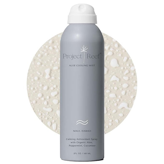 ProjectReef After Sun – Non-Aerosol Cooling Mist w/Aloe Vera, Peppermint, Cucumber - Non-Sticky, Non-Greasy Formula, Sunburn Relief, After Sun Care, Hydrating Face & Body Spray
