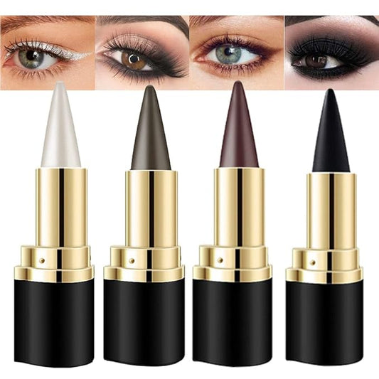 KaelyCosmetics Eyeliner – Kaely 4Pcs Black Brown Silver Gray Gel Eyeliner Pencil, Waterline Eyeliner for Older Women 60 Plus, Crayon Eye Liner Waterproof Smudge Proof, Smoky Eyeshadow Palette Halloween Makeup, lapiz de ojos