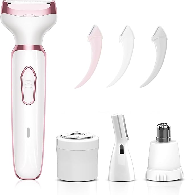 glowtalebaeuty Foil Shavers – Electric Razors for Women, 4 in 1 Electric Women Shaver, Face Shavers Eyebrow Legs Armpit Bikini Area Pubic Underarms, Painless Facial Hair Removal Ladies Body Razors Set