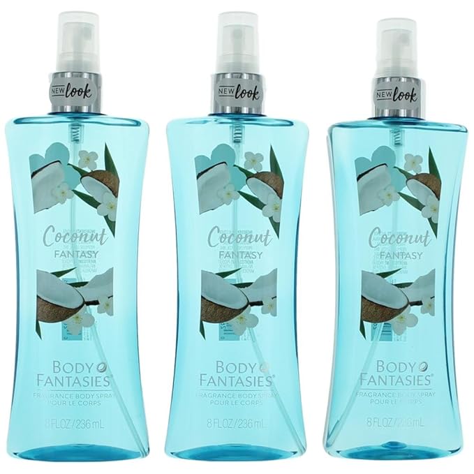 Parfums+De+Coeur Body Sprays – Coconut Fantasy by Body Fantasies, 3 x 8 oz Fragrance Body Spray women