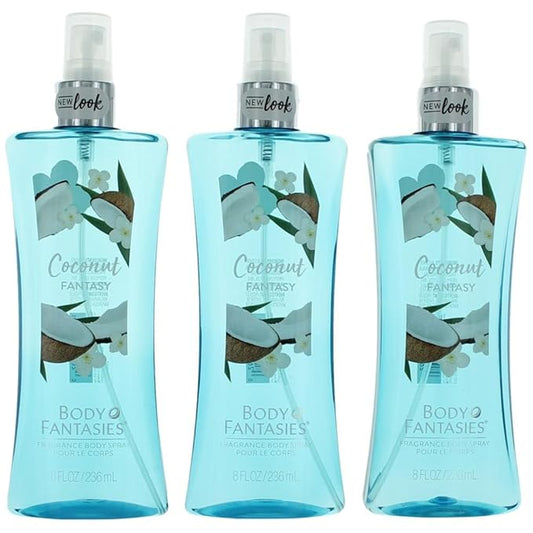 Parfums+De+Coeur Body Sprays – Coconut Fantasy by Body Fantasies, 3 x 8 oz Fragrance Body Spray women