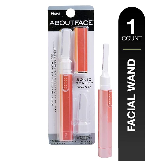 About+Face+ Epilators – About Face Sonic Beauty Wand - Electric Facial Hair Remover and Bonus Eyebrow Shaper, Ideal for Shaving, Exfoliating and Brow Shaping, Epilator for Men & Women