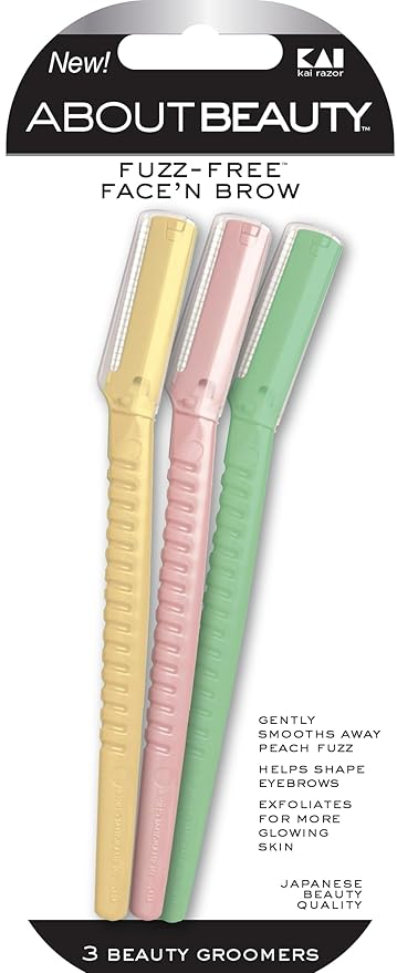 glowtalebaeuty Disposable Razors – Face N Brow - 3 Beauty Groomers for Hair Removal, Ideal for Shaving, Exfoliating, Dermaplaning and Brow Shaping, Japanese Steel Gently Removes Facial Hair