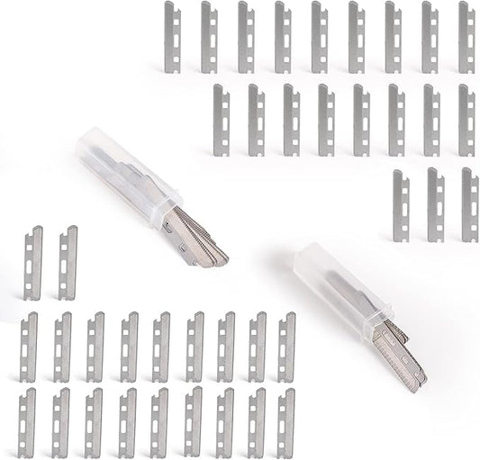 tEEZErshop Razors & Blades – 40pcs Microblades for Face,Fit for Dermaplaning Tool Replacement,Stainless Steel Multi-purpose Reusable Dermaplane Razor Blades