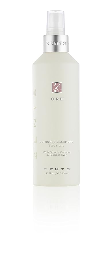 Zents Oils – Zents Luminous Cashmere Body Oil (Ore Fragrance) | Moisturizing Body Oil with Vitamin E & Organic Coconut Oil | Softens & Smooths Skin | 8 fl oz