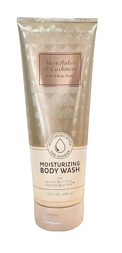 LushLather Body Washes – Bath and Body Works Moisturizing Body Wash 10 oz (Snowflakes & Cashmere)