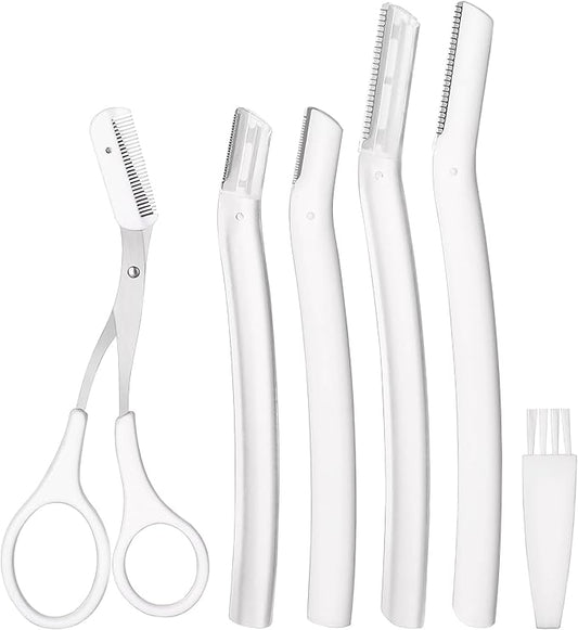 Senbos Razors & Blades – Dermaplaning Tool Set – Facial Razor for Women & Men with Eyebrow Trimmer – Exfoliating Facial Shaver for Peach Fuzz Removal, Skin Refresh & Eyebrow Shaping