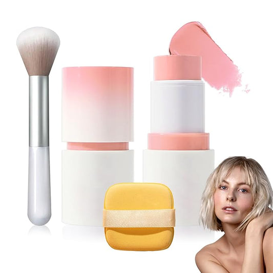 LZYLLS Blush – Cream Blush Stick with Brush and Makeup Sponge,Waterproof Multi Cream Makeup Stick,Lightweight,Long-lasting,2 in 1 Multi Blush for Cheeks & Lip Tint & Eyeshadow H