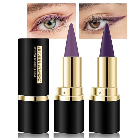 KaelyCosmetics Eyeliner – Kaely 2Pcs Light Dark Purple Gel Eyeliner Pencil, Color Colored Violet Eye Liner Waterproof Smudge Proof, Gothic Halloween Makeup, Face Paint Eye Black Stick, delineadores de colores para ojos