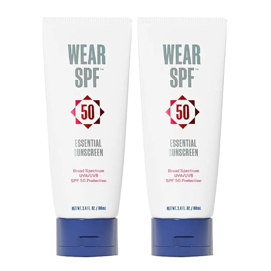 Essential Sunscreen SPF 50 Broad Spectrum Hybrid Lotion for Face and Body with Zinc Oxide to Reflect Harmful UVA/UVB Rays, 3-pack