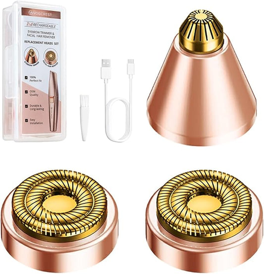 VGVOGCREST Accessories – Replacement Heads for Eyebrow Facial Trimmer: Original Heads Replacement Set for 2 in1 Facial Eyebrow Trimmer - Suitable for Model VG-102, VG-1023,VG-1024