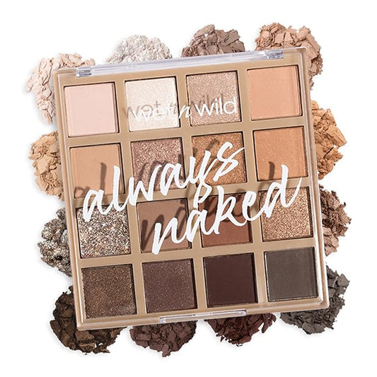 wetnwild Makeup Palettes – wet n wild Always Naked Palette, Nude Neutral Eye Makeup, Blendable, Warm And Cool Nude Pigments, Matte, Shimmer, Glitter, Creamy Smooth