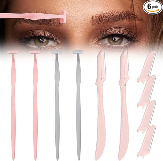 Cutit Disposable Razors – Eyebrow Razors for Women, Replaceable Face Razors kit, Dermaplane Shaving Tool for Men & Women, Face Razors for Peach Fuzz and Hair Removal, 4pcs Replacement Blades Available