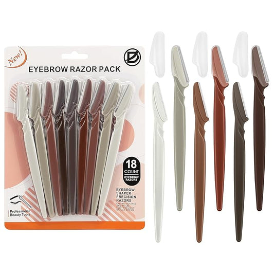 D Disposable Razors – D Dermaplane Razor for Women Face - 18PCS Face Razors for Women - Eyebrow Razor with Precision Cover - Dermaplaning Tool for Face - Face Shaver for Women - Facial Hair Removal for Women - Neutral