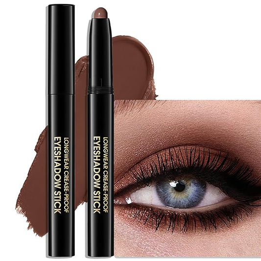 Wugbc Eyeliner – Eyeshadow Stick Matte Eye Shadow Pencil Cream to Powder Eye Brightener Crayon Long-Lasting Crease-Proof Neutral Eyeshadow Buildable & Blendable High Pigmented Eye Liner Makeup for Women, 2 PECAN