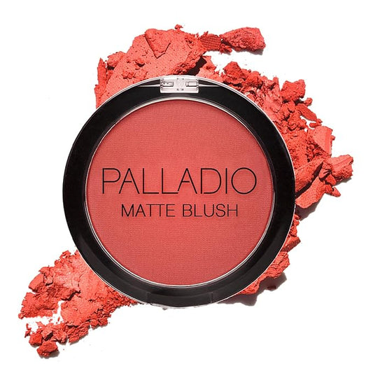 PalladioBeauty Blush – Palladio Matte Blush, Brushes onto Cheeks Smoothly, Soft Matte Look and Even Finish, Flawless Velvety Coverage, Effortless Blending Makeup, Flatters the Face, Convenient Compact, Tipsy