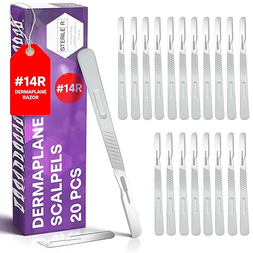 MyMed Disposable Razors – Disposable 14R Dermaplaning Razors - Pack of 20 Dermaplane Razor for Women Face, Dermaplaning Tool for Face, Dermaplane Scalpels