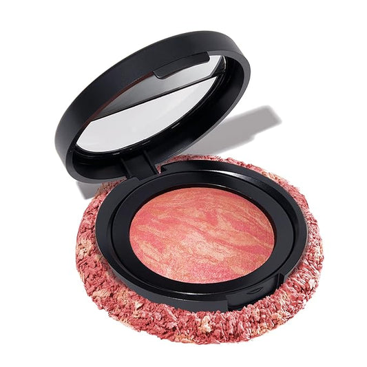 LauraGeller Blush – LAURA GELLER NEW YORK Baked Blush-n-Brighten Marbleized Blush for Cheeks - Coral Cove - Natural Finish - Buildable Color