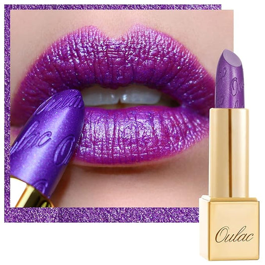 OulacCosmetics Lipstick – Oulac Purple Lipstick for Women with Metallic 3D Shine, Lightweight Hydrating Formula, High-Impact Lip Color, Vegan Beauty, Full Coverage Lip Makeup, Royal Sash (16)