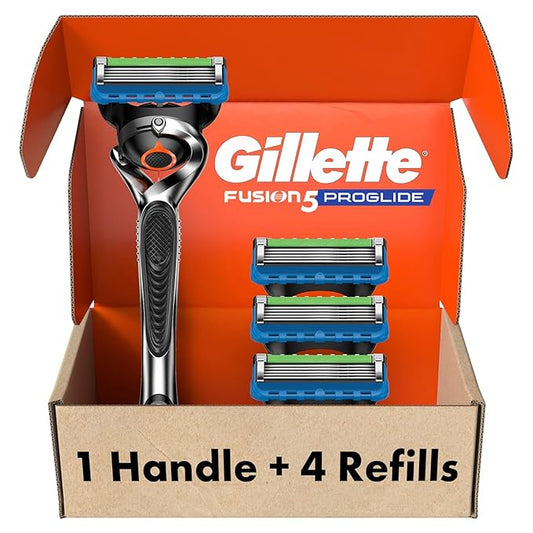 Gillette Cartridge Razors – Gillette Fusion ProGlide Razor for Men, Handle + 4 Blade Refills