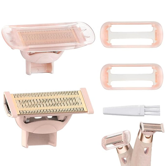 BECHY Replacement Heads – Razor Replacement Heads Compatible with Flawless Nu Razor,Body Replacement Heads for Finishing Touch Flawless Razor for Women,Hair Remover Replacement Head with Covers,Rose Gold Pack of 2