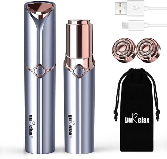 Gurelax Epilators – Face Razors for Women(2024), Gurelax Hair Remover for Face, Painless Facial Hair Removal for Women, Rechargeable Hair Removal Device for Face, Upper Lip, Chin, Included 2 x Replacement Heads