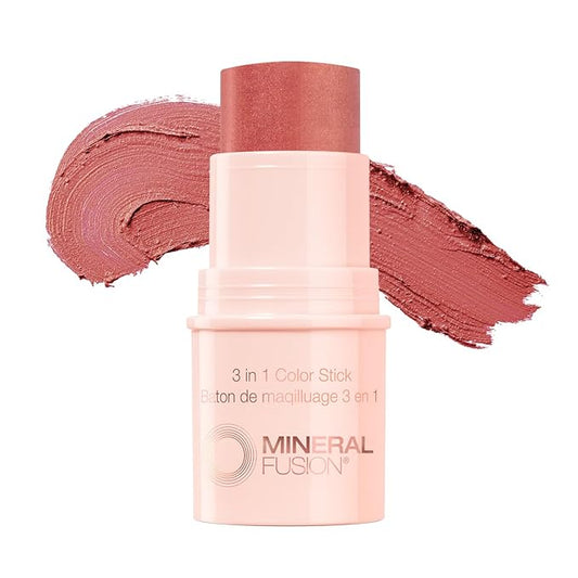 MineralFusion Blush – Mineral Fusion 3-in-1 Color Stick, Instant Color Pop and Blush for Cheeks, Creamy Lightweight Formula, Multi-Use Eye, Face, and Lip Makeup, Terra Cotta