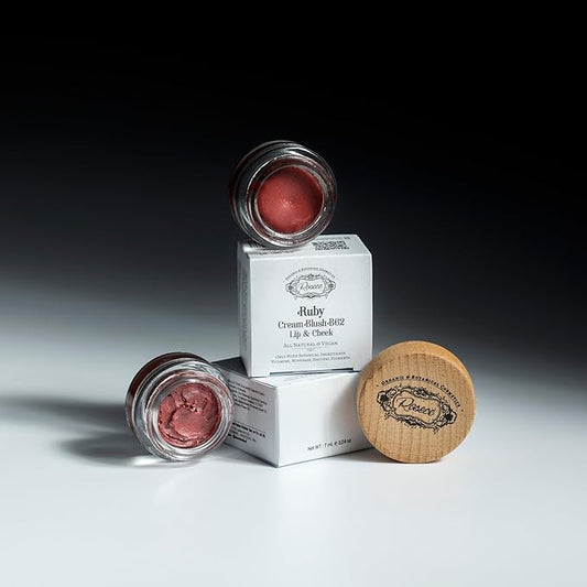 ROSECE Blush – 2-in-1 Cream Cheek Blush + Lip Color | Natural Mineral pigment | Soft Lips with natural oils and Vitamin E | 100% Plant ingredients, Vegan (Sweet RED/Shimmery-RUBY, 0