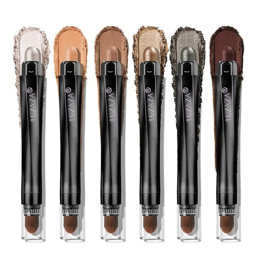 LUXAZAPRO Eyeshadow – Neutral Eyeshadow Stick Makeup Set, Metallic Shimmer Matte Cream Eye Shadow Eyeliner Brightener Pencil Crayon - Classic 6PCS A002