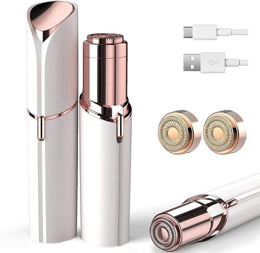 innobeaut Personal Groomers – Facial Hair Removal for Women, Ladies Face Shaver for Upper Lip Chin and Peach Fuzz with USB Rechargeable Included 2 pc Replacement Heads