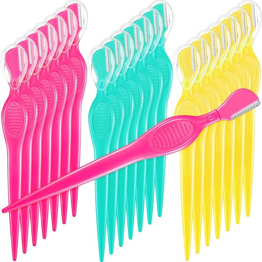 Mudder Disposable Razors – Mudder 21 Pcs Eyebrow Razor Eyebrow Shaver Facial Razor Multipurpose Face Trimmers with Precision Cover for Women Makeup Care Tools(Green, Blue, Yellow)