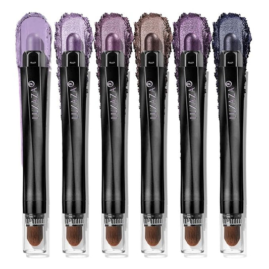 LUXAZAPRO Eyeshadow – Neutral Eyeshadow Stick Makeup Set, Metallic Shimmer Matte Cream Eye Shadow Eyeliner Brightener Pencil Crayon - Classic 6PCS A011