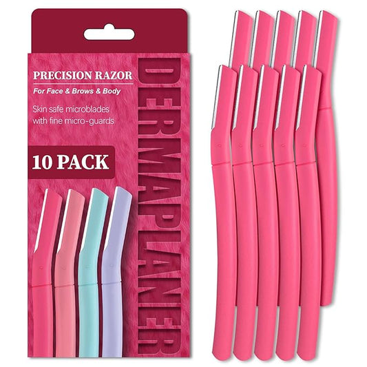 BULIMICA Razor Blades & Cartridges – Face Razors for Women, Dermaplane Razor for Women Face, Eyebrow Razor, Facial Razors, Dermaplaning Tool, Gentle Skin Exfoliation Microblades for Sensitive Skin, Peach Fuzz Remover, 10 Count (Coral)