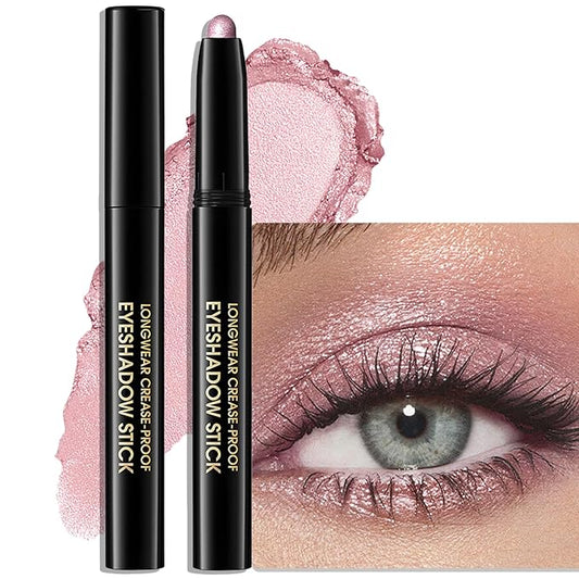 Wugbc Eyeshadow – Eyeshadow Stick Waterproof Cream Eye Brighten Shadow Pencil Long-Lasting Crease-Proof Shimmer Glitter Eyeshadow Crayon Smooth High Pigmented Highlighter Neutral Eye Shadow Liner Makeup, 8 FANCY
