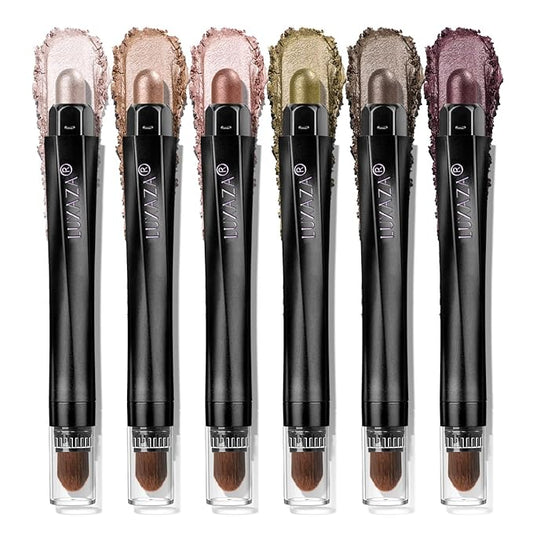 LUXAZAPRO Eyeshadow – Neutral Eyeshadow Stick Makeup Set, Metallic Shimmer Matte Cream Eye Shadow Eyeliner Brightener Pencil Crayon - Classic 6PCS A005