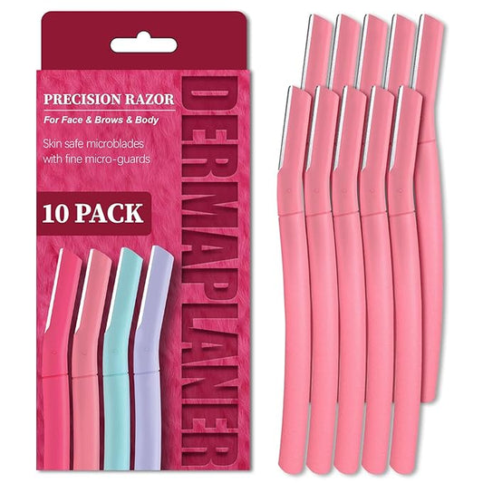 BULIMICA Razor Blades & Cartridges – Face Razors for Women, Dermaplane Razor for Women Face, Eyebrow Razor, Facial Razors, Dermaplaning Tool, Gentle Skin Exfoliation Microblades for Sensitive Skin, Peach Fuzz Remover, 10 Count (Blush)
