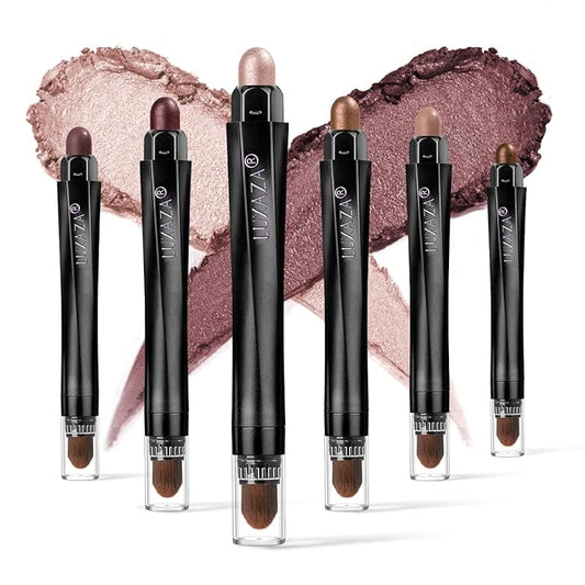 glowtalebaeuty Eyeshadow – 6PCS Cream Eyeshadow Stick Makeup Sets, Metallic And Matte Shimmer Eye Shadow Eye Brightener Stick Pencil Crayon, A05-Wine Red