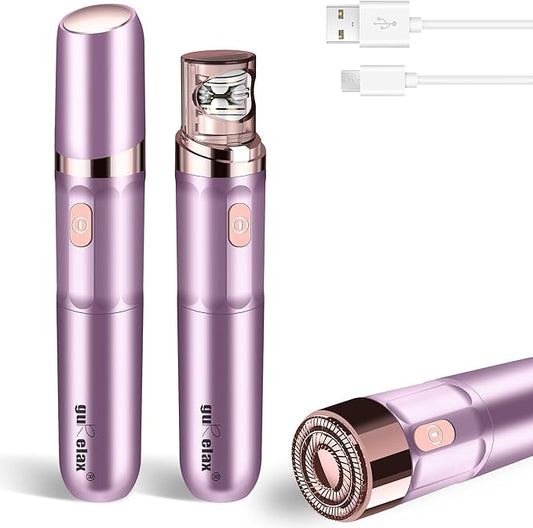 Gurelax Epilators – Gurelax Hair Removal Epilator for Women, Rechargeable Facial Epilator Hair Remover, 2-in-1 Electric Epilator & Shaver, 18 Carat Gold Plated Head, All Ages and Skin Types