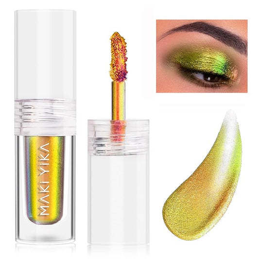 MakiYikaBeauty Eyeshadow – MAKI YIKA Liquid Eyeshadow Chameleon Metallic Eyeshadow Color Shifting Highly Pigmented Long Lasting With No Creasing Multichrome Eye Topper Glitters (#4 Sunrise)