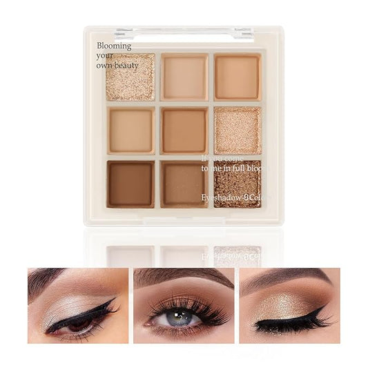 Boobeen Eyeshadow – Boobeen Nude Eyeshadow Palette - Matte and Shimmer Makeup, Highly Pigmented Creamy Eye Shadow Powder, Create a Neutral Eye Look, Long Wearing