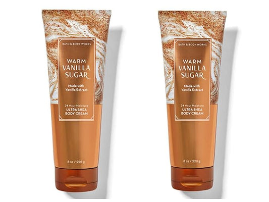 LushLather Creams – Bath and Body Works 2 Pack Warm Vanilla Sugar Ultra Shea Body Cream 8 Oz