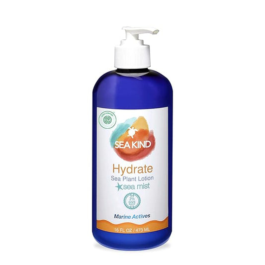 SeaKind Lotions – All Natural Hydrate Lavender Sea Plant Hand and Body Lotion for Women and Men, Essential Oil Scent 16 Fl Oz, Non Comedogenic, Vegan Moisturizer for Dry and Sensitive Skin, No Parabens