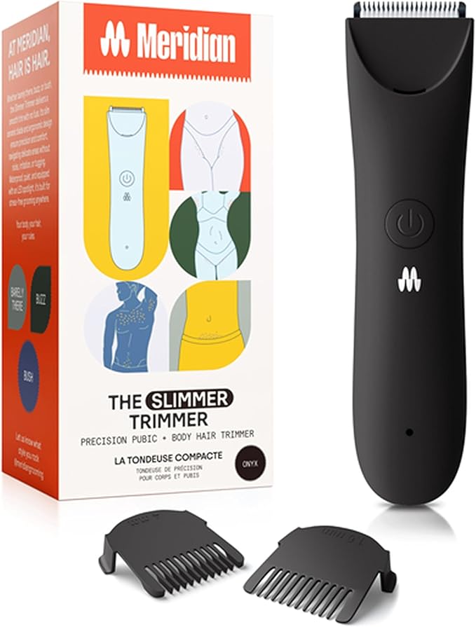 Meridian Bikini Trimmers – MERIDIAN Slimmer Trimmer – Electric Razor for Women, Bikini Line & Pubic Hair Trimmer, Rechargeable & Waterproof, Painless, Flawless Shave for Sensitive Skin, Gentle, Quiet & Travel-Friendly, Onyx