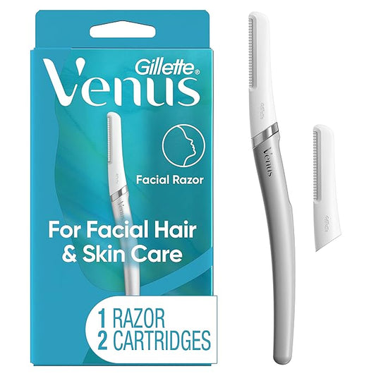 Venus Cartridge Razors – Gillette Venus Dermaplaning Tool, 2 Blade Refills, Exfoliating Face Razors for Women, Eyebrow and Facial Dermaplane Razor